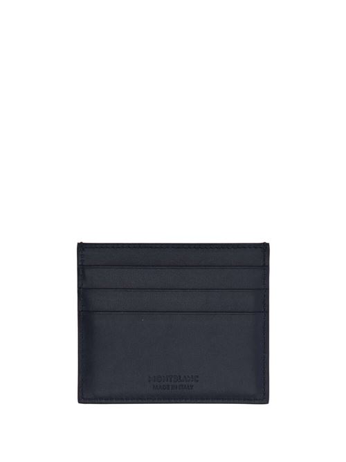 Navy blue calf leather wallet Mont Blanc | 198079X